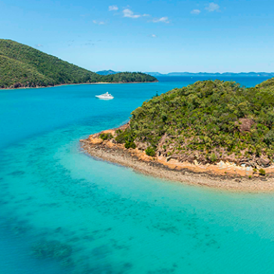 an island in the middle of a body of water