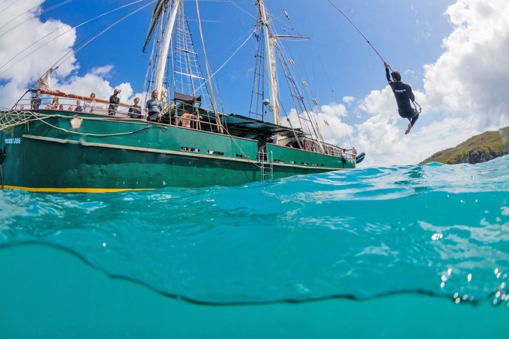 a large ship in the water