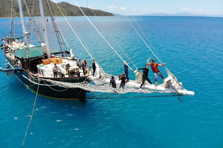 a small boat in a body of water